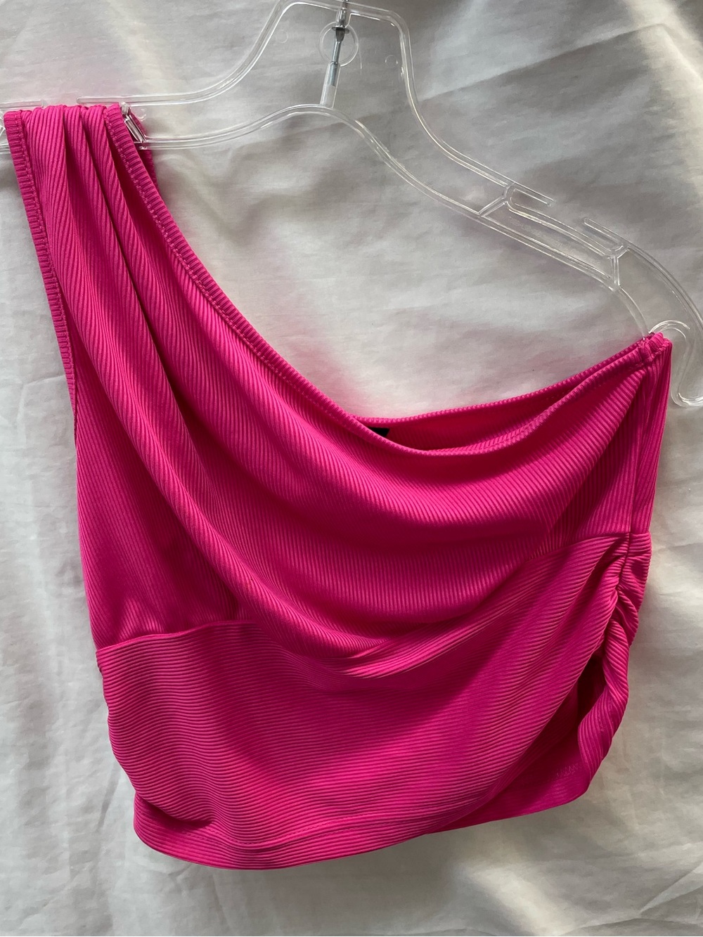 SHEIN RD Style Pale Lemon Ribbed off the shoulder Tank Top sz S